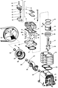 Pump Parts Diagram and Parts List for VT2333  Campbell Hausfeld Compressor